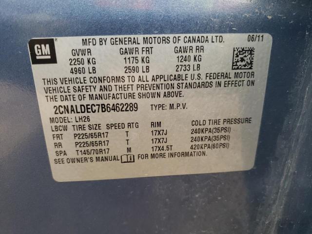 Foto 10 de la subasta – 2011 CHEVROLET EQUINOX LT con VIN 2CNALDEC7B6462289