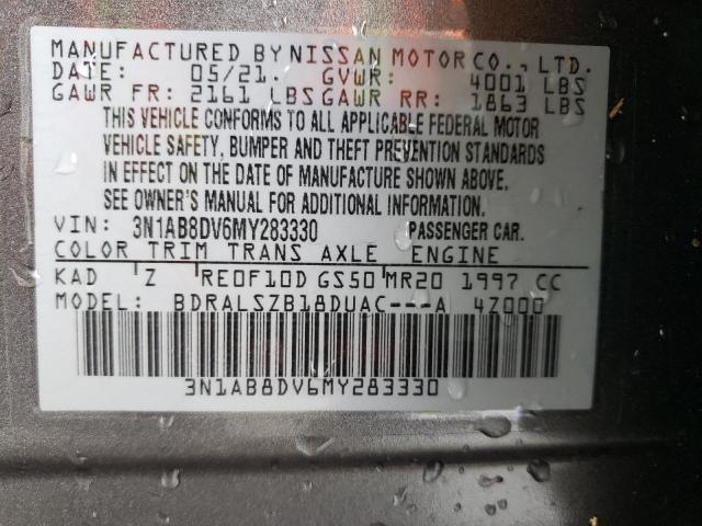 Photo 10 from auction – 2021 NISSAN SENTRA SR with VIN 3N1AB8DV6MY283330