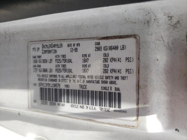 Photo 10 from auction – 2000 DODGE RAM 1500 with VIN 1B7HC13Y9YJ190579