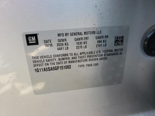 Photo 10 from auction – 2016 CHEVROLET MALIBU LIM with VIN 1G11A5SA6GF151882