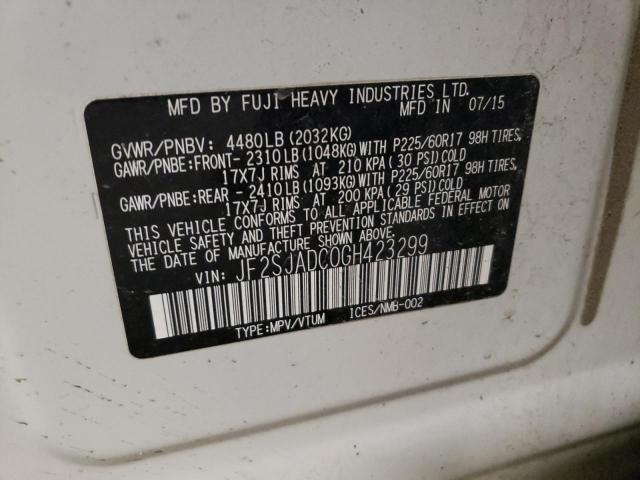 Photo 10 from auction – 2016 SUBARU FORESTER 2 with VIN JF2SJADC0GH423299
