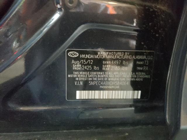 Photo 10 from auction – 2013 HYUNDAI SONATA SE with VIN 5NPEC4ABXDH584064