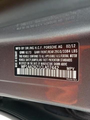 Photo 10 from auction – 2012 PORSCHE CAYENNE with VIN WP1AA2A21CLA07442