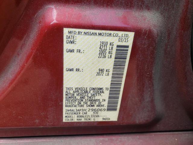 Photo 10 from auction – 2015 NISSAN ALTIMA 2.5 with VIN 1N4AL3AP3FC296069