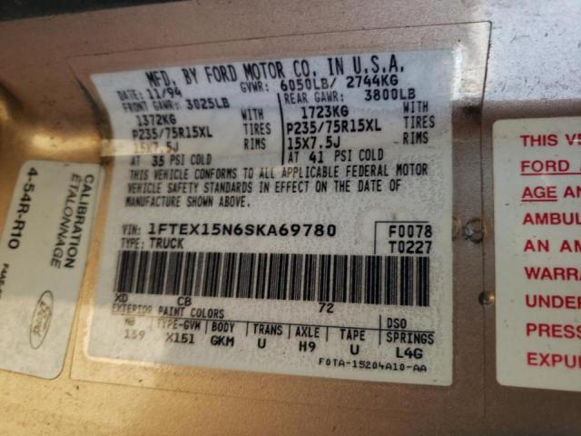 Photo 10 from auction – 1995 FORD F150 with VIN 1FTEX15N6SKA69780