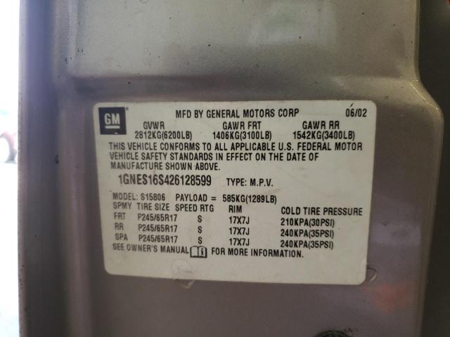 Photo 10 from auction – 2002 CHEVROLET TRAILBLAZE with VIN 1GNES16S426128599