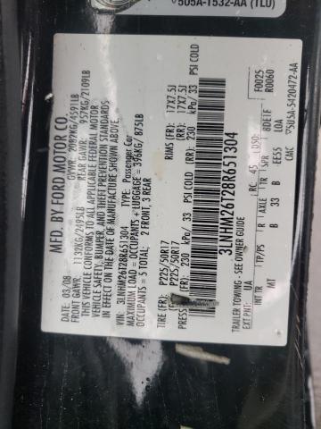 Photo 10 from auction – 2008 LINCOLN MKZ with VIN 3LNHM26T28R651304