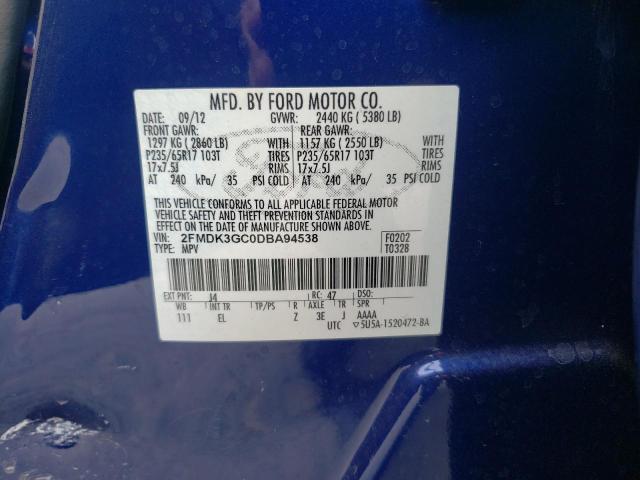 Photo 10 from auction – 2013 FORD EDGE SE with VIN 2FMDK3GC0DBA94538