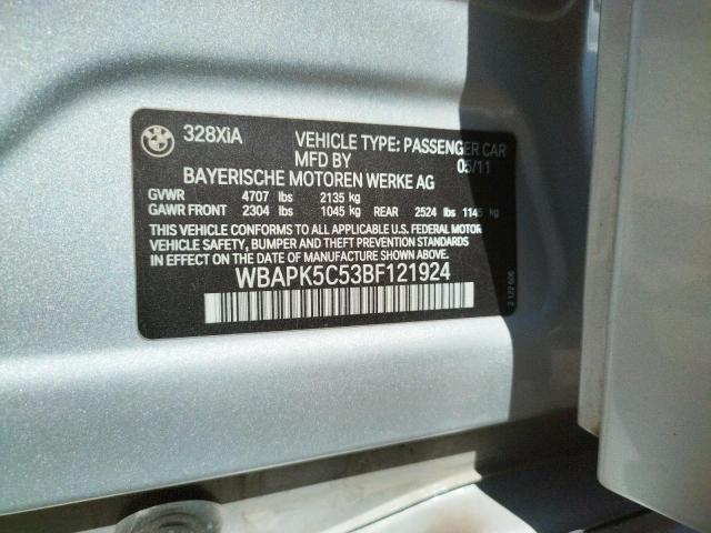 Photo 10 from auction – 2011 BMW 328 XI SUL with VIN WBAPK5C53BF121924