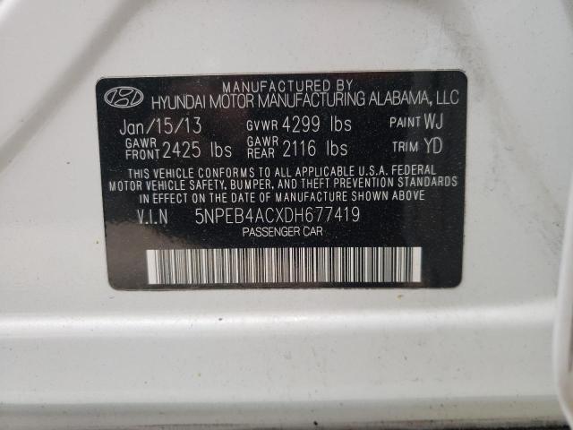 Photo 10 from auction – 2013 HYUNDAI SONATA GLS with VIN 5NPEB4ACXDH677419