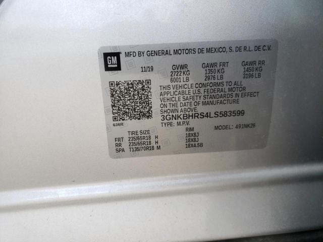 Photo 10 from auction – 2020 CHEVROLET BLAZER 2LT with VIN 3GNKBHRS4LS583599