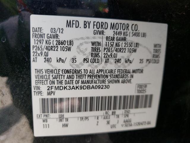 Photo 10 from auction – 2013 FORD EDGE SPORT with VIN 2FMDK3AK9DBA09230