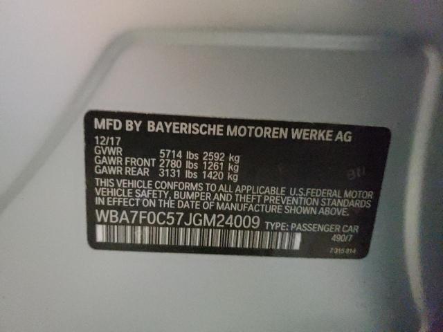 Photo 10 from auction – 2018 BMW 750 I with VIN WBA7F0C57JGM24009