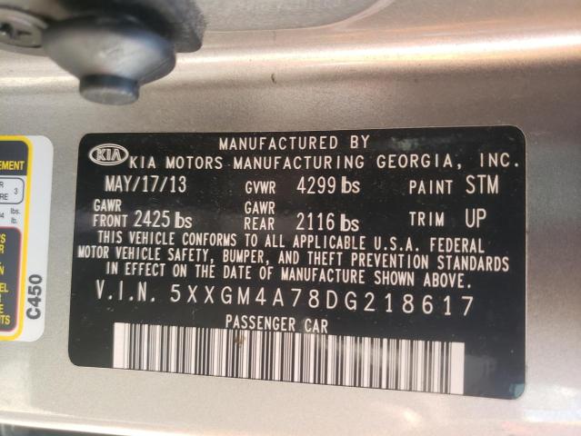 Photo 10 from auction – 2013 KIA OPTIMA with VIN 5XXGM4A78DG218617