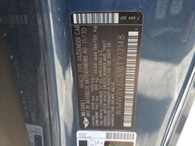 Photo 10 from auction – 2011 MINI COOPER S with VIN WMWSV3C51BTY12148
