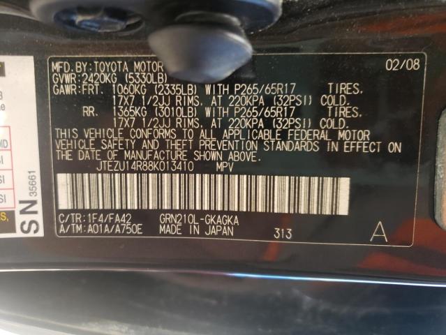 Photo 10 from auction – 2008 TOYOTA 4RUNNER SR with VIN JTEZU14R88K013410