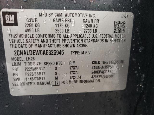 Photo 10 from auction – 2010 CHEVROLET EQUINOX LT with VIN 2CNALDEW0A6325946