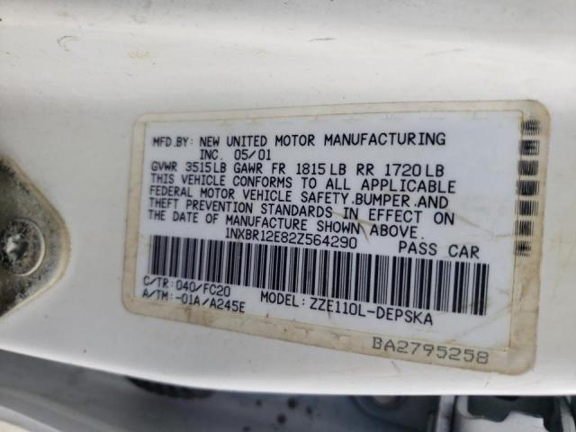 Photo 10 from auction – 2002 TOYOTA COROLLA CE with VIN 1NXBR12E82Z564290