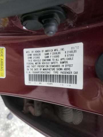 Photo 10 from auction – 2012 ACURA TL with VIN 19UUA8F25CA022842