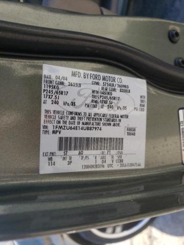 Photo 10 from auction – 2004 FORD EXPLORER E with VIN 1FMZU64E14UB87974