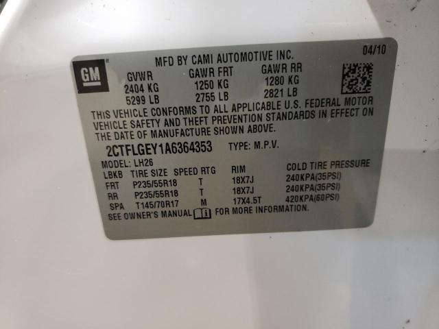 Photo 10 from auction – 2010 GMC TERRAIN SL with VIN 2CTFLGEY1A6364353
