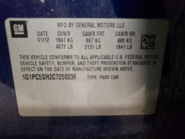 Photo 10 from auction – 2012 CHEVROLET CRUZE LS with VIN 1G1PC5SH2C7250236