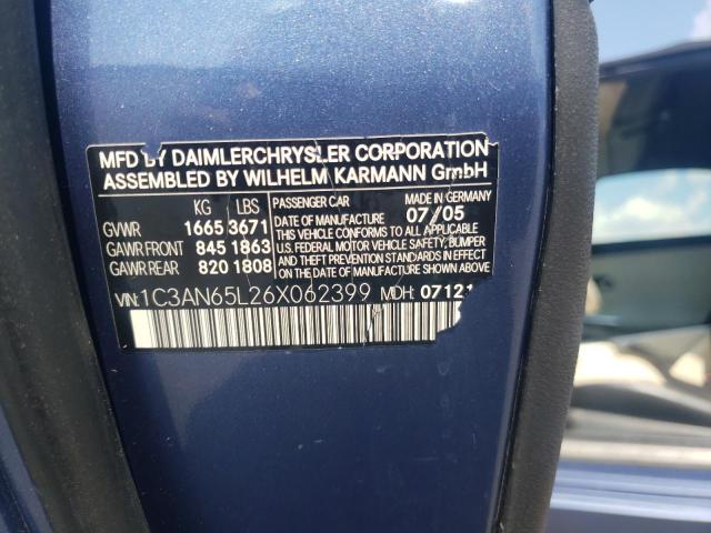 Photo 10 from auction – 2006 CHRYSLER CROSSFIRE with VIN 1C3AN65L26X062399