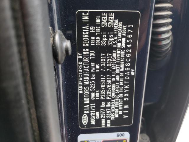 Photo 10 from auction – 2012 KIA SORENTO BA with VIN 5XYKTDA68CG245671