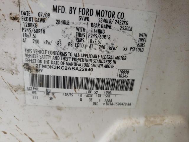 Photo 10 from auction – 2010 FORD EDGE LIMIT with VIN 2FMDK3KC2ABA22940