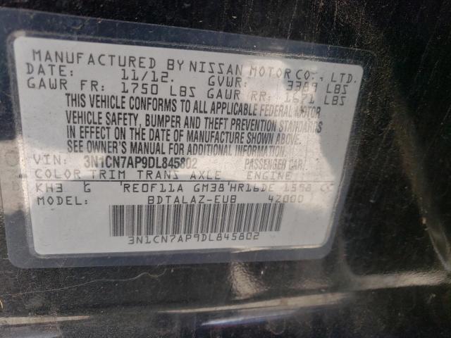 Photo 10 from auction – 2013 NISSAN VERSA S with VIN 3N1CN7AP9DL845802