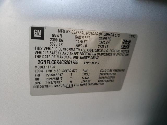 Photo 10 from auction – 2012 CHEVROLET EQUINOX LS with VIN 2GNFLCEK4C6201755