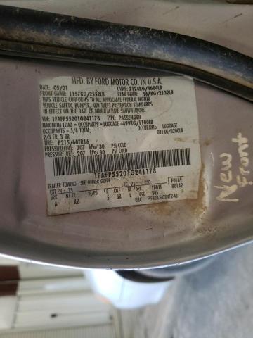 Photo 10 from auction – 2001 FORD TAURUS SES with VIN 1FAFP55201G241178
