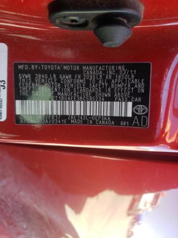 Photo 10 from auction – 2011 TOYOTA COROLLA BA with VIN 2T1BU4EE3BC595234