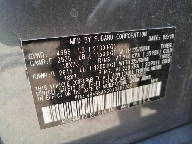 Photo 10 from auction – 2018 SUBARU OUTBACK 2. with VIN 4S4BSANC0J3307708