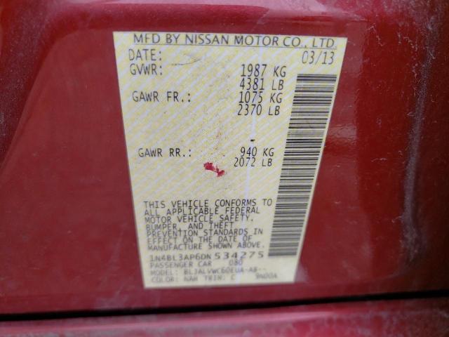 Photo 10 from auction – 2013 NISSAN ALTIMA 3.5 with VIN 1N4BL3AP6DN534275