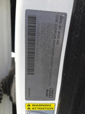 Photo 10 from auction – 2007 AUDI A4 2.0T CA with VIN WAUDF48H47K024976