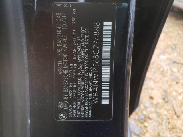 Photo 10 from auction – 2008 BMW 535 I with VIN WBANW13568CZ76888