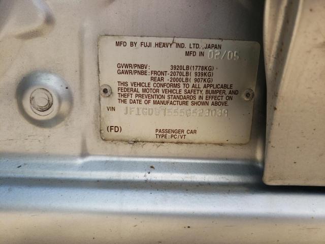 Photo 10 from auction – 2005 SUBARU IMPREZA RS with VIN JF1GD67555G523039