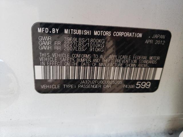 Photo 10 from auction – 2012 MITSUBISHI LANCER with VIN JA32U2FU0CU025205