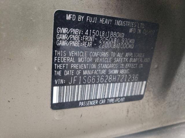 Foto 10 de la subasta – 2008 SUBARU FORESTER 2 con VIN JF1SG63628H721236