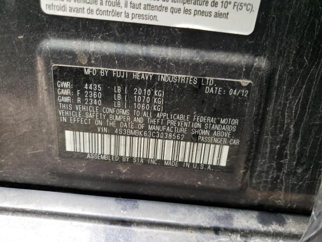 Фото 10 с аукциона – 2012 SUBARU LEGACY 2.5 с VIN 4S3BMBK63C3038562