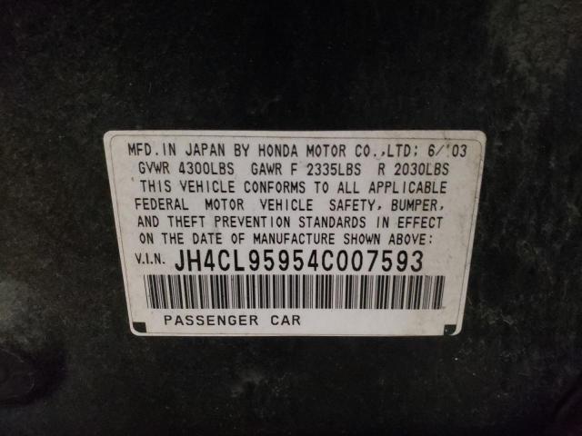 Photo 10 from auction – 2004 ACURA TSX with VIN JH4CL95954C007593
