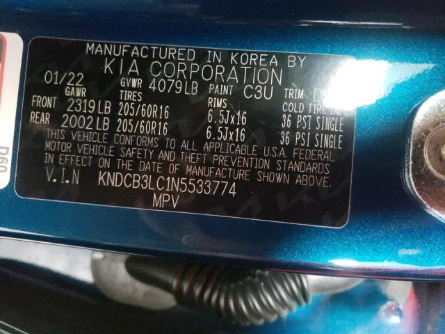 Photo 10 from auction – 2022 KIA NIRO LX with VIN KNDCB3LC1N5533774
