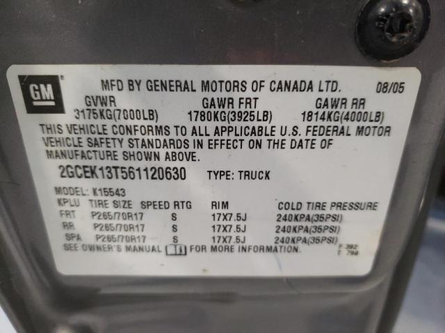 Photo 10 from auction – 2006 CHEVROLET SILVERADO with VIN 2GCEK13T561120630
