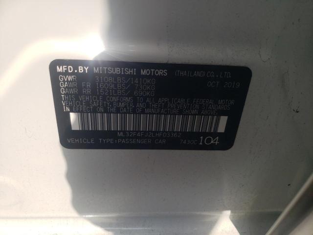 Photo 10 from auction – 2020 MITSUBISHI MIRAGE G4 with VIN ML32F4FJ2LHF03362