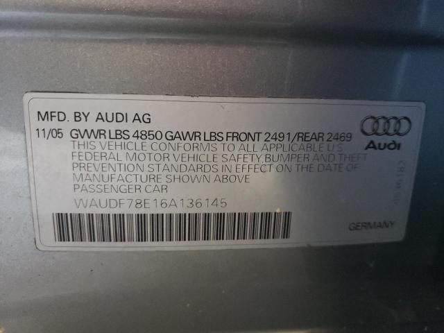 Photo 10 from auction – 2006 AUDI A4 2.0T QU with VIN WAUDF78E16A136145