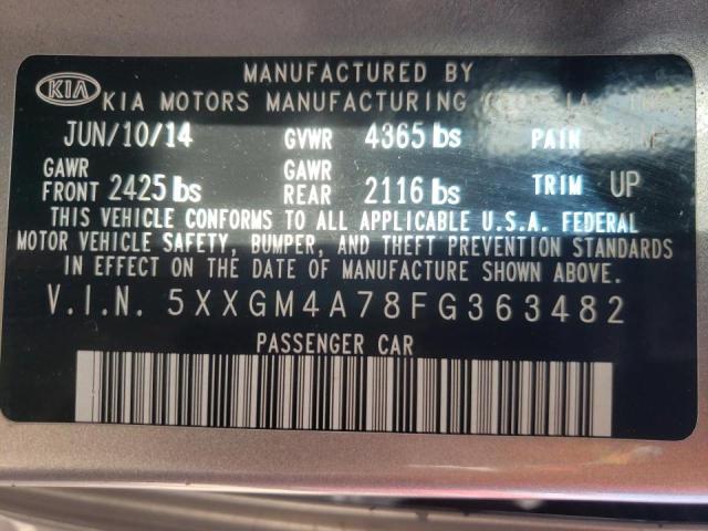 Photo 10 from auction – 2015 KIA OPTIMA LX with VIN 5XXGM4A78FG363482