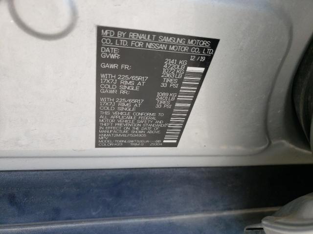 Photo 10 from auction – 2020 NISSAN ROGUE S with VIN KNMAT2MV6LP534905