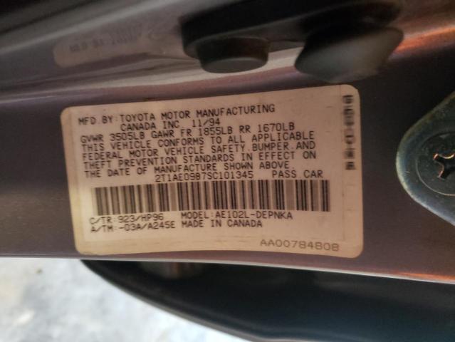 Photo 10 from auction – 1995 TOYOTA COROLLA LE with VIN 2T1AE09B7SC101345