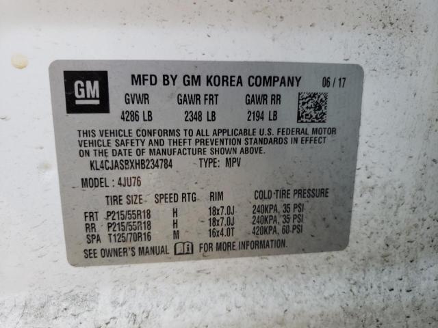 Photo 10 from auction – 2017 BUICK ENCORE PRE with VIN KL4CJASBXHB234784